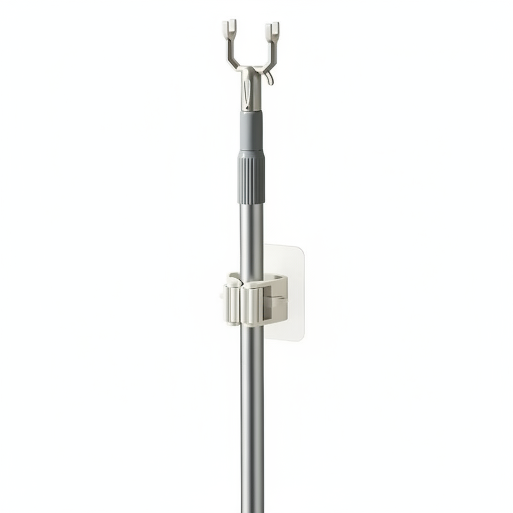 Self-Adhesive Mop and Broom Holder Wall-Mounted Organizer