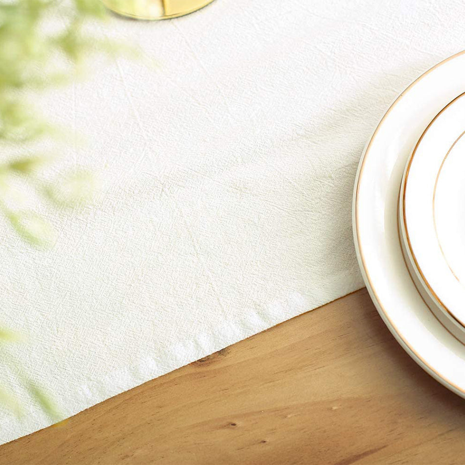Solid Cotton Table Runner, Elegant Dining & Wedding Décor