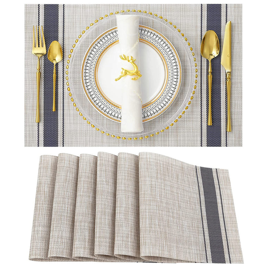 Woven Textured Placemats β Waterproof Wipe-Clean Table Mats