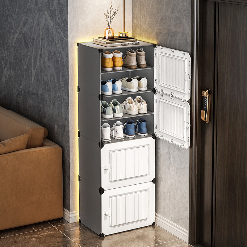 Tall Stackable Shoe Cabinet, Modular Cubby Storage Organizer