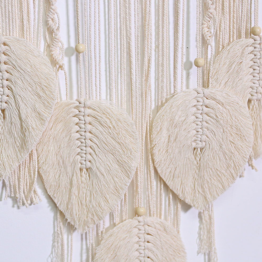 Macrame Dream Catcher, Boho Leaf Tassel Wall Hanging Decor