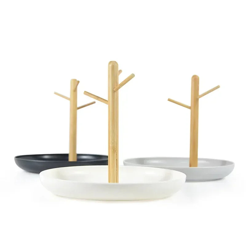 Nordic Bamboo Branch Jewelry Tray - Ring Holder & Storage Dish