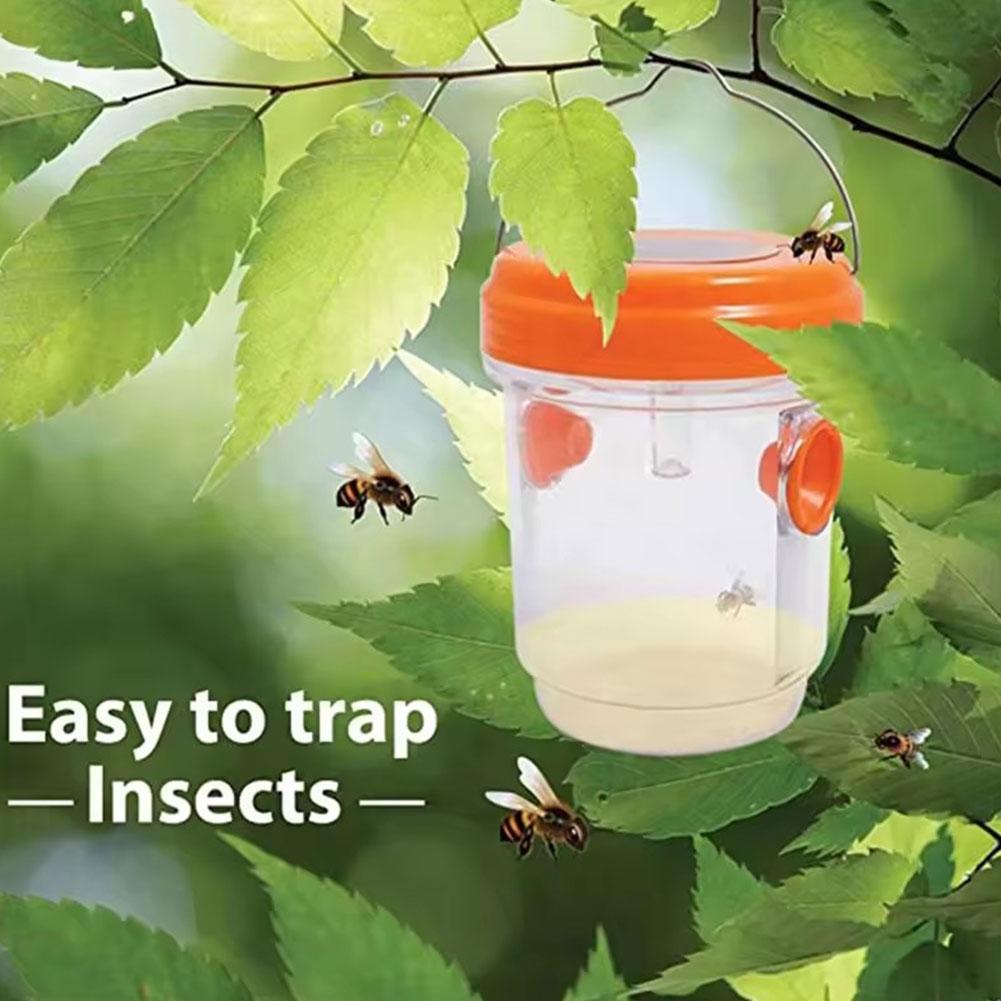 Solar Wasp Trap, Waterproof Outdoor Hanging Insect Catcher with LED
