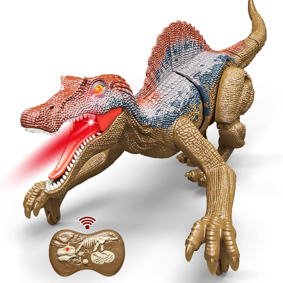 Remote Control Walking Dinosaur Toy with Lights and Roaring Sounds