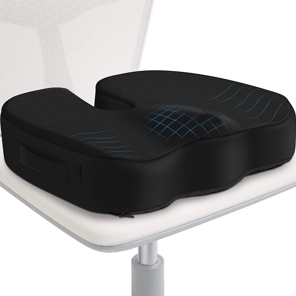 Coccyx Seat Cushion, Memory Foam U-Shaped Chair & Office Seat Pad
