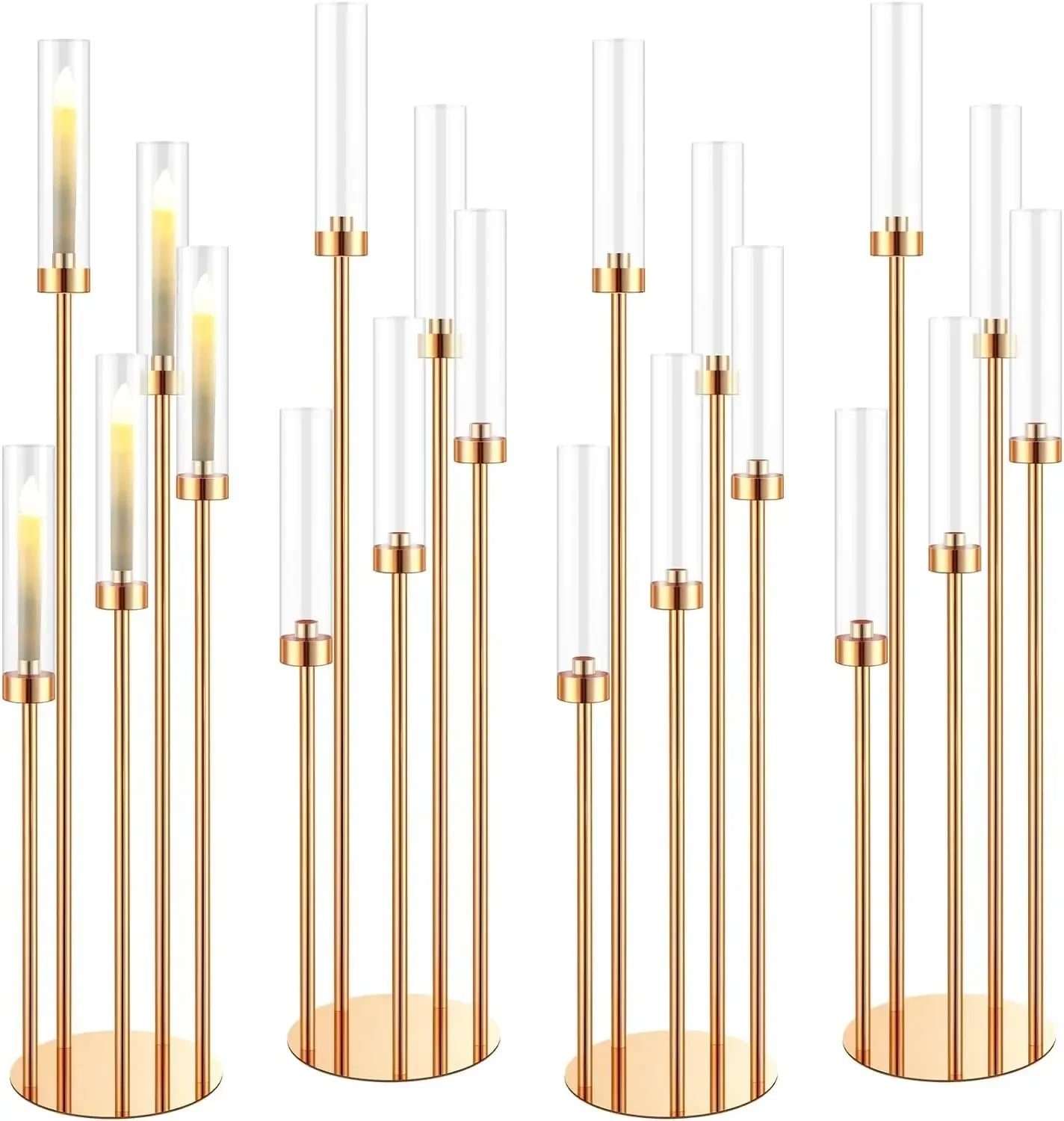 Floor Candelabra, 5-Arm 42.5" Tall Gold Candle Holder Stand