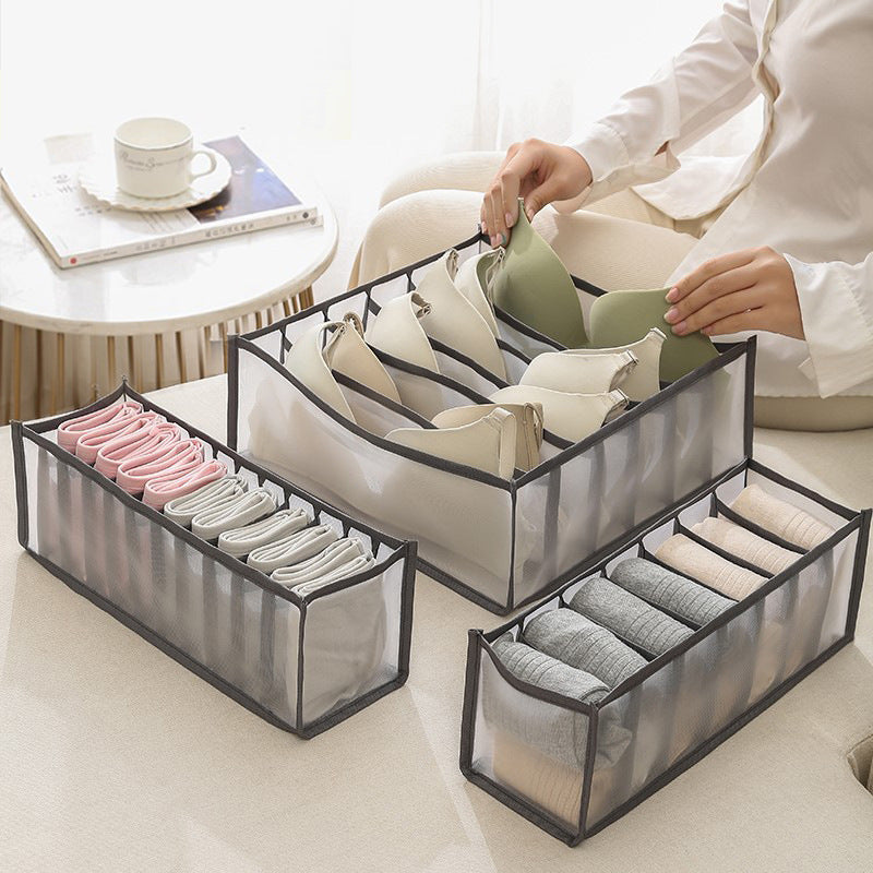 Foldable Drawer Organizer Bins, Mesh Closet Storage Dividers