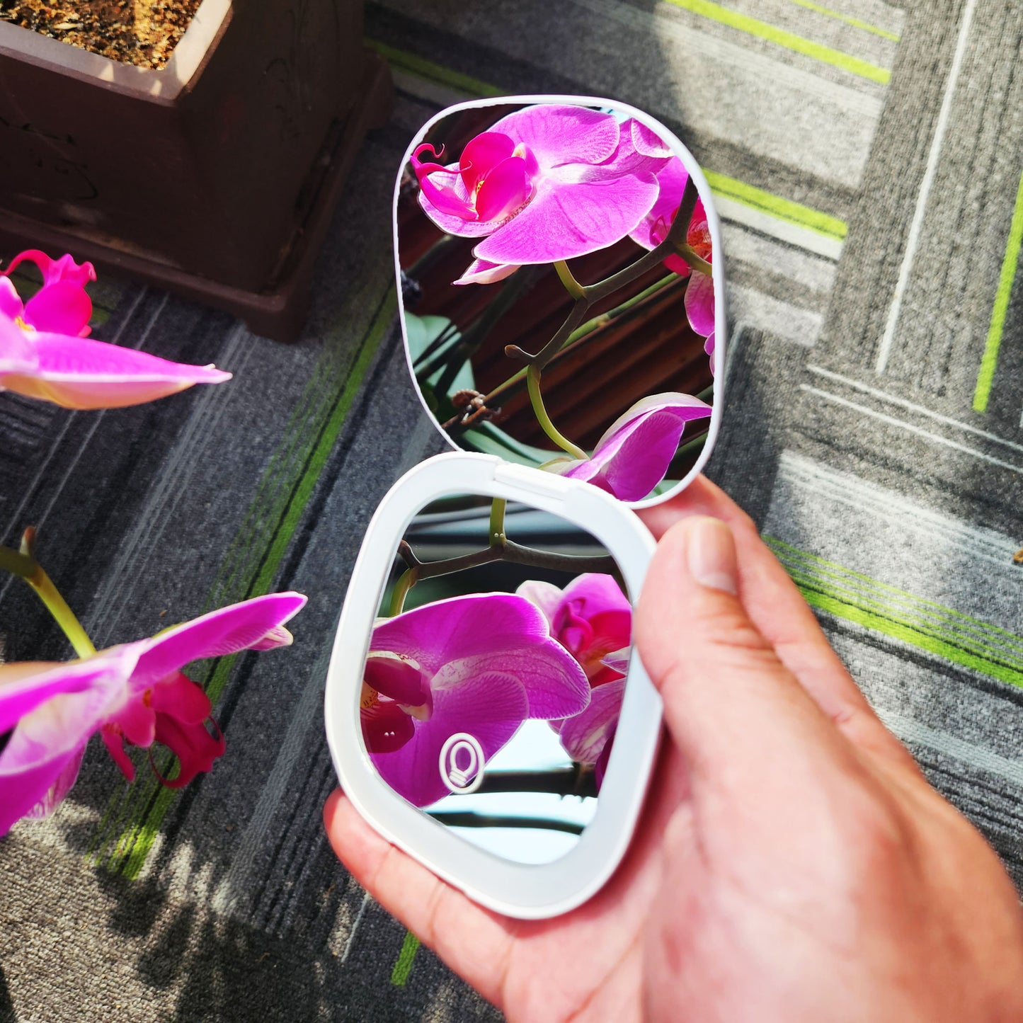 Compact LED Makeup Mirror - Foldable Pocket Travel Vanity Mirror
