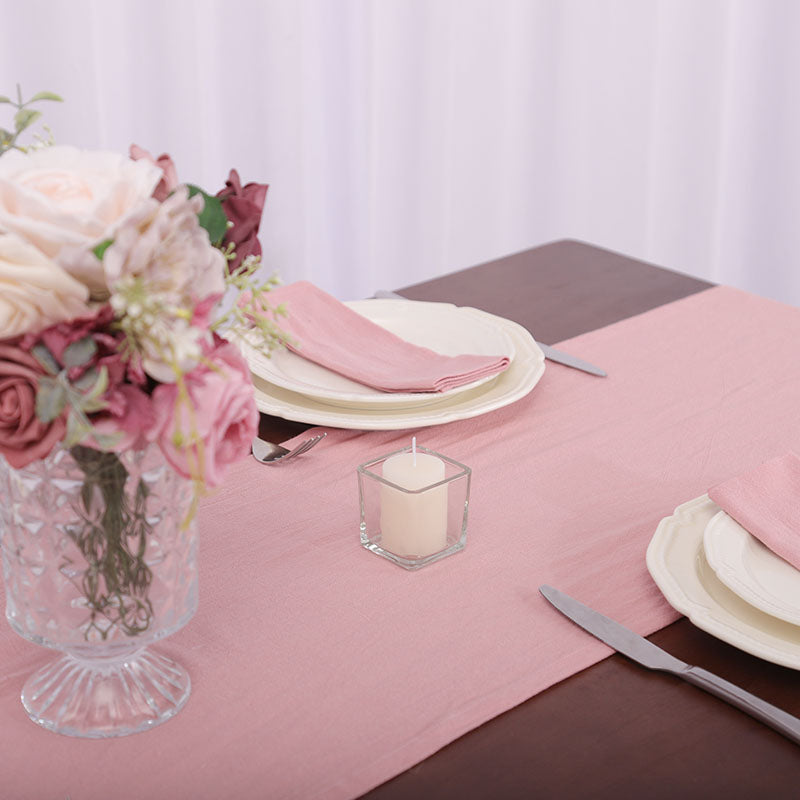 Solid Cotton Table Runner, Dusty Rose Wedding & Party Décor
