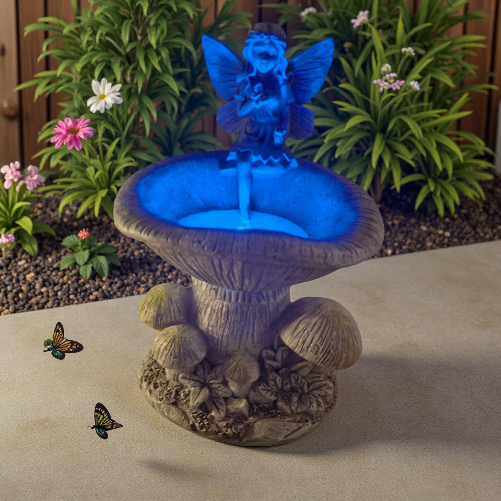 Solar Fairy Garden Statue Outdoor Light Up Waterproof Yard Decor