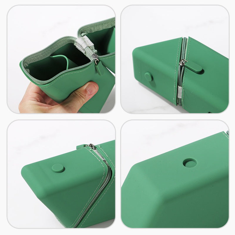 Foldable Silicone Pen Case - Standing Desk Pencil Holder Organizer