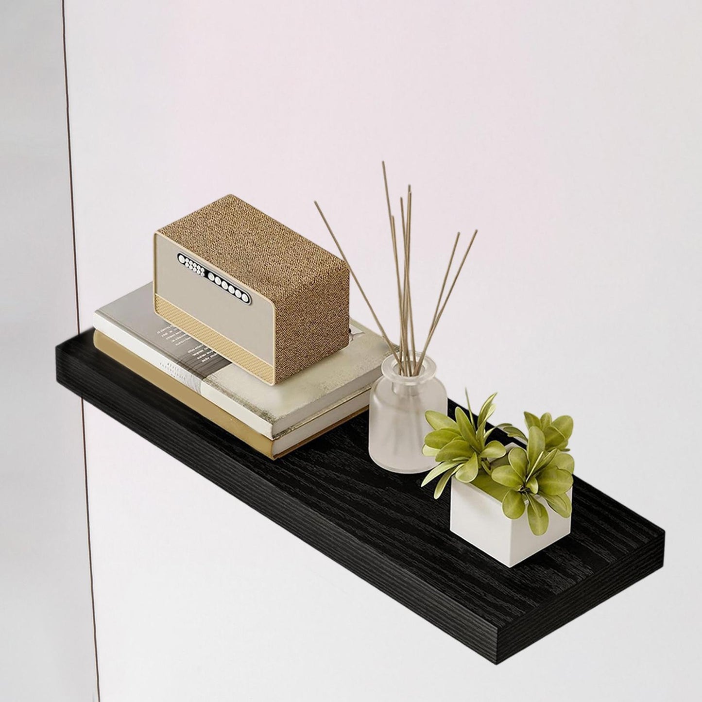 Floating Wall Shelf β Sturdy Wood Display Rack, Invisible Bracket