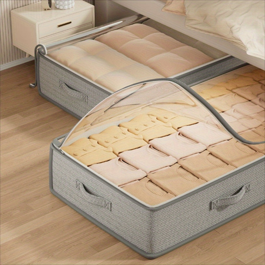 Under Bed Storage Containers with Lids, Foldable Organizer Bins
