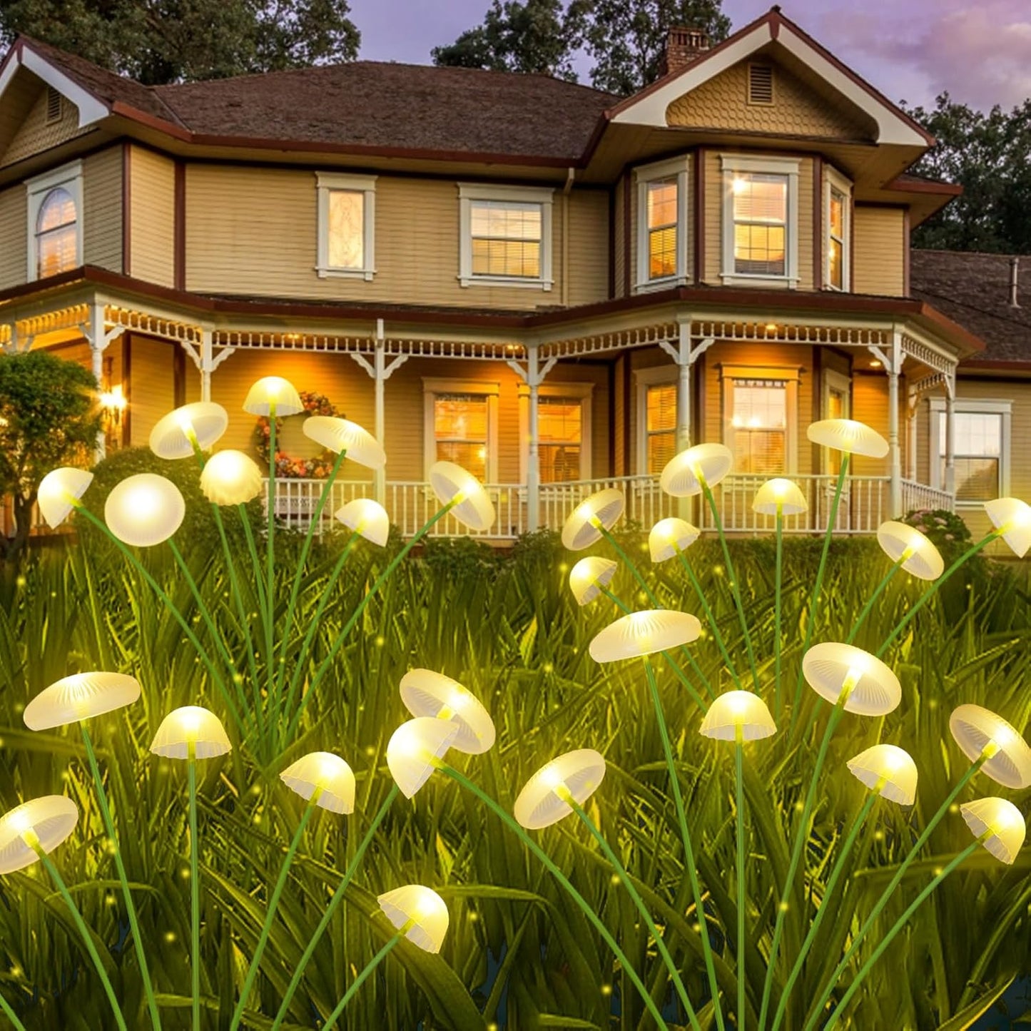 Solar Garden Mushroom Lights Outdoor Waterproof LED Path Stakes
