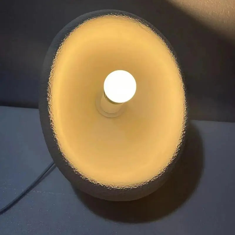 Wabi-sabi cream resin sculptural pendant light