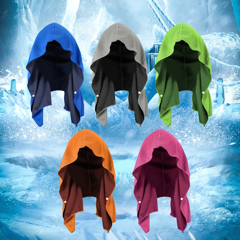 Cooling Hood Towel for Women — Evaporative Hooded Neck Wrap for Summer Heat Relief