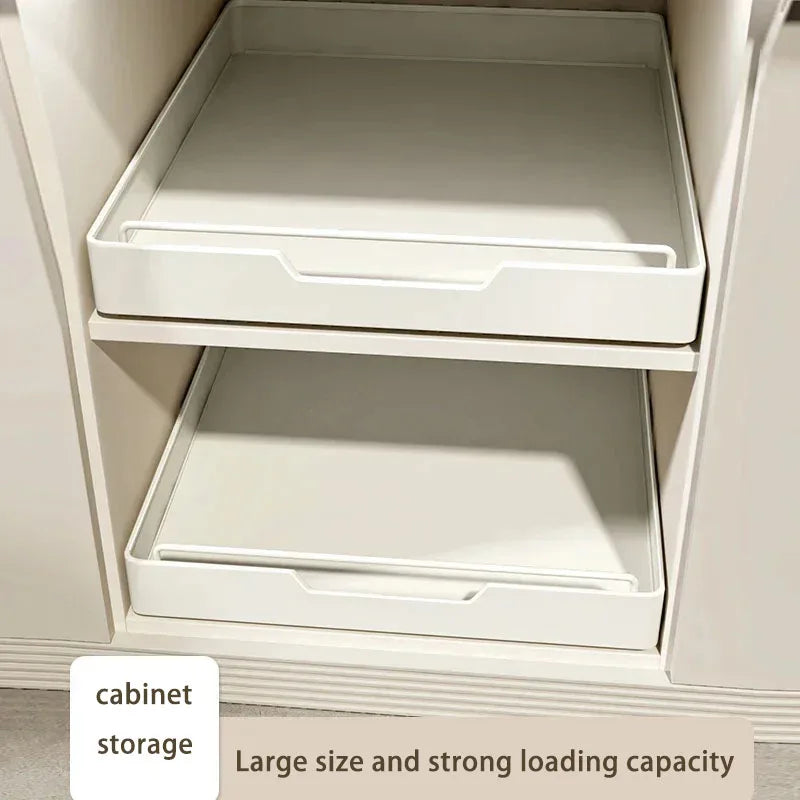 Pull-Out Cabinet Drawer Organizer, Slide Rail Storage Tray