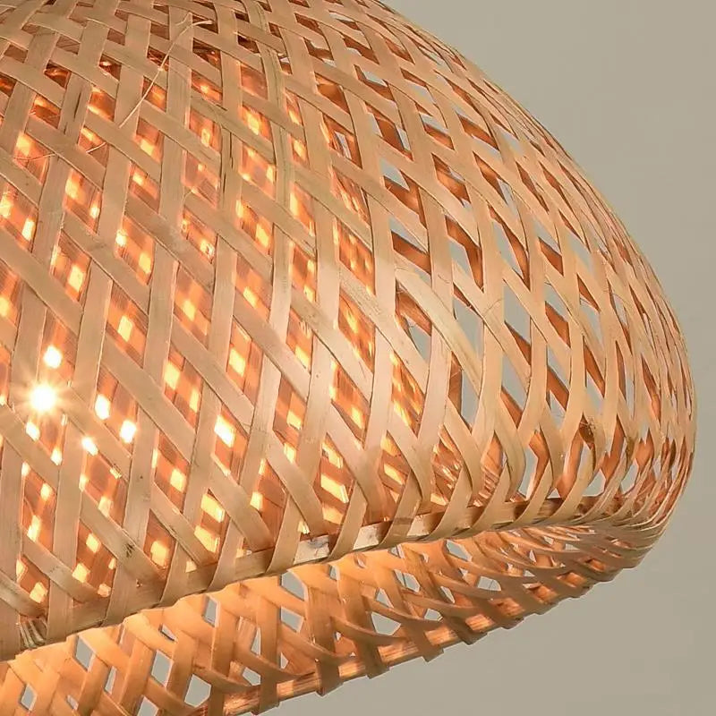 Handwoven Bamboo Rattan Dome Pendant Light