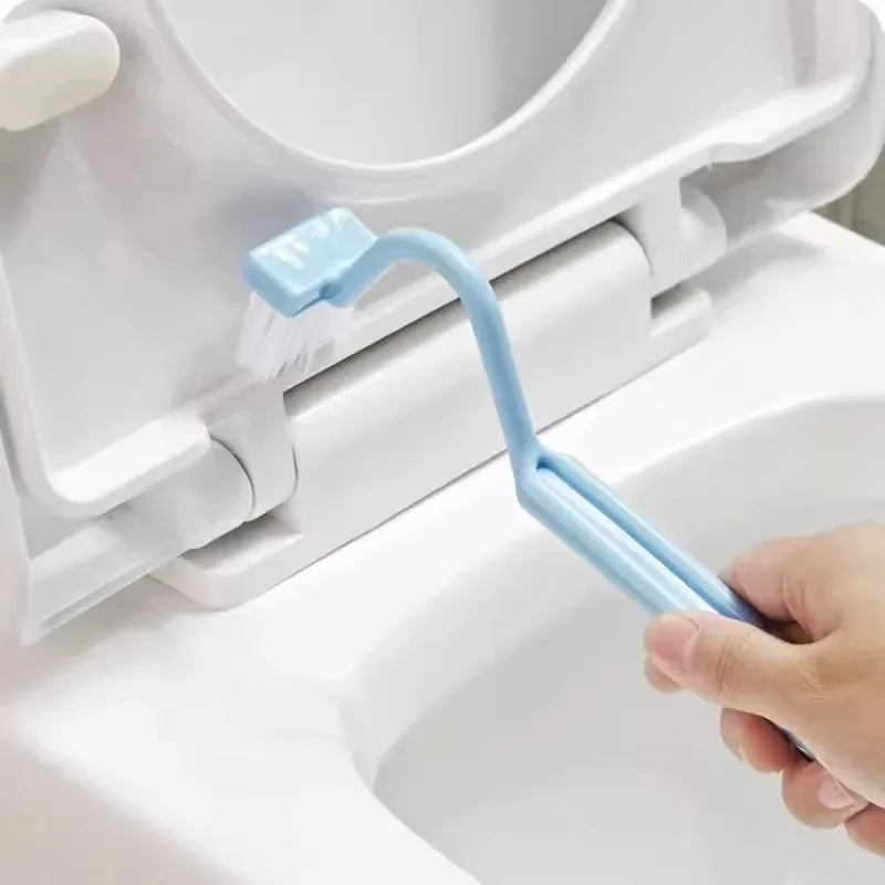 Curved Long-Handle Toilet Brush for Under-Rim Cleaning