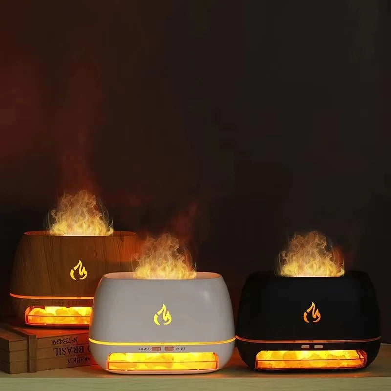 Salt Rock Flame-Effect Night Light with Warm Glow