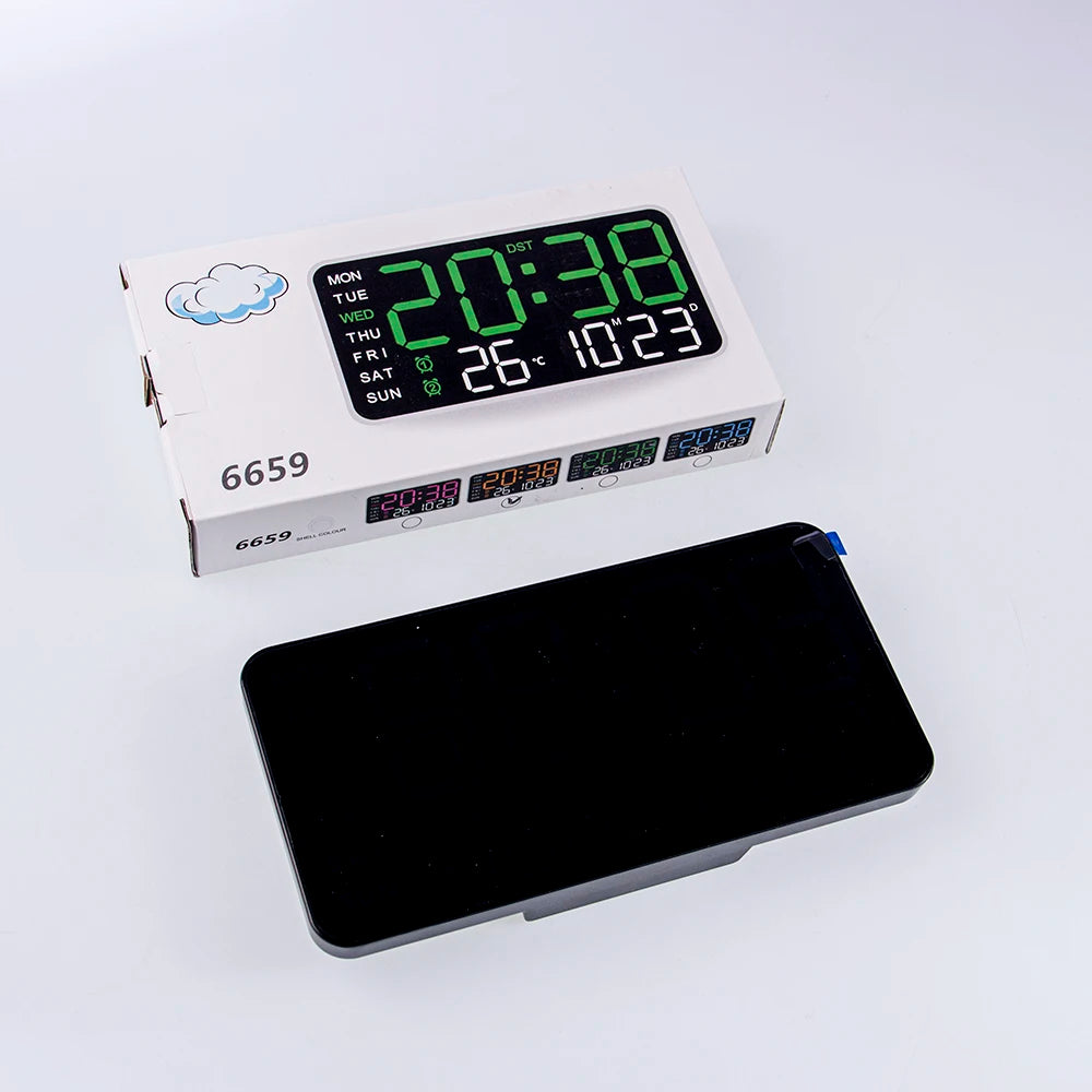 Extra Large Digital Wall Clock With LED Display Date and Temperature