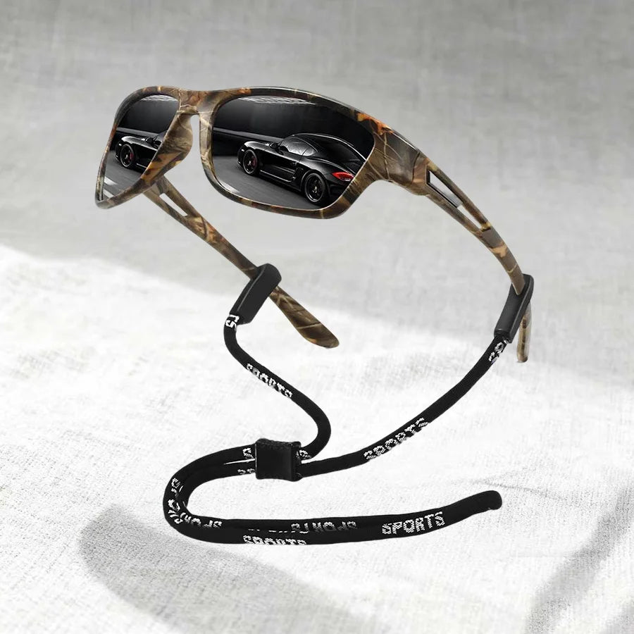 Patterned Sunglasses with Chain — Sport Shades for Women for Driving, Fishing & Cycling