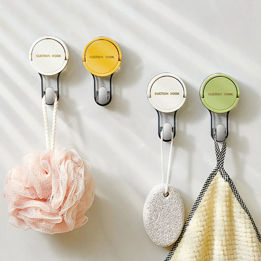Strong Vacuum Suction Wall Hooks No-Drill Bathroom Holders