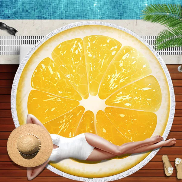 Watermelon Round Beach Towel — Soft Microfiber Quick-Dry Towel for Summer & Poolside