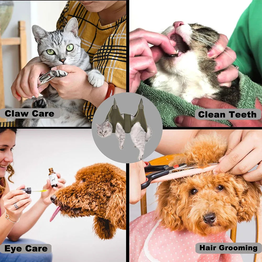 Pet Grooming Hammock for Dogs & Cats — Nail-Trim Restraint Sling