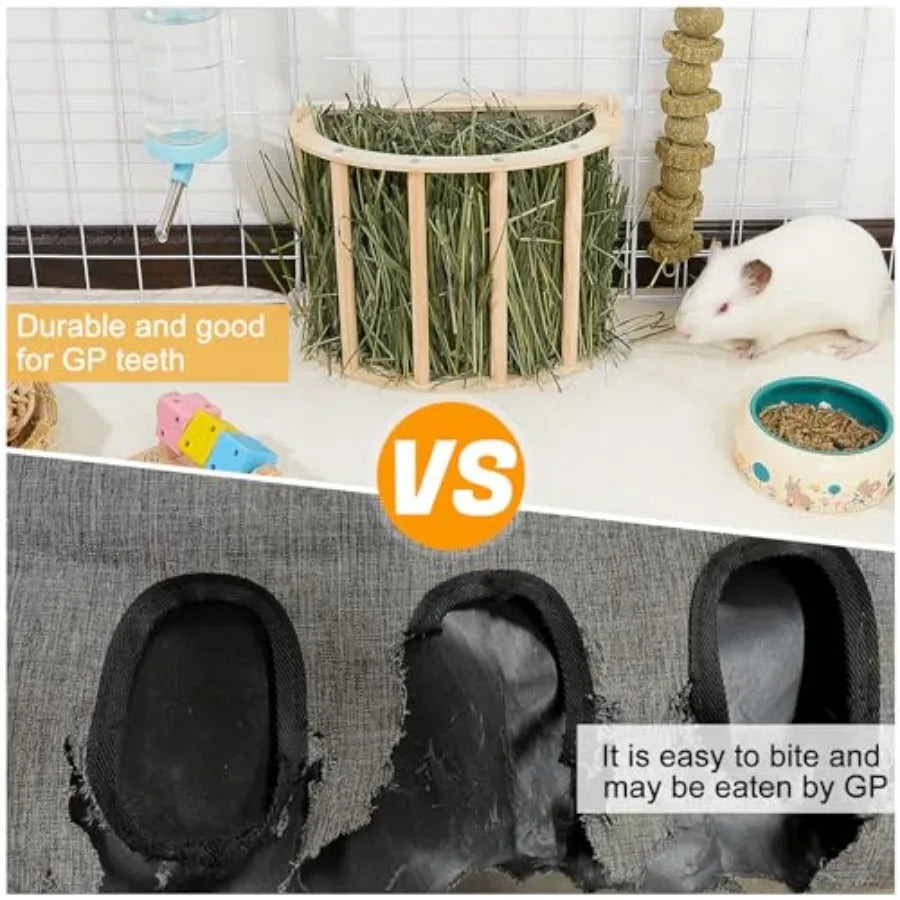Hanging Wooden Hay Rack Feeder for Rabbits and Guinea Pigs