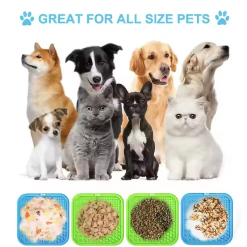 Dog & Cat Lick Mat — Silicone Slow-Feeder with Suction, Calming Bath & Grooming Distraction