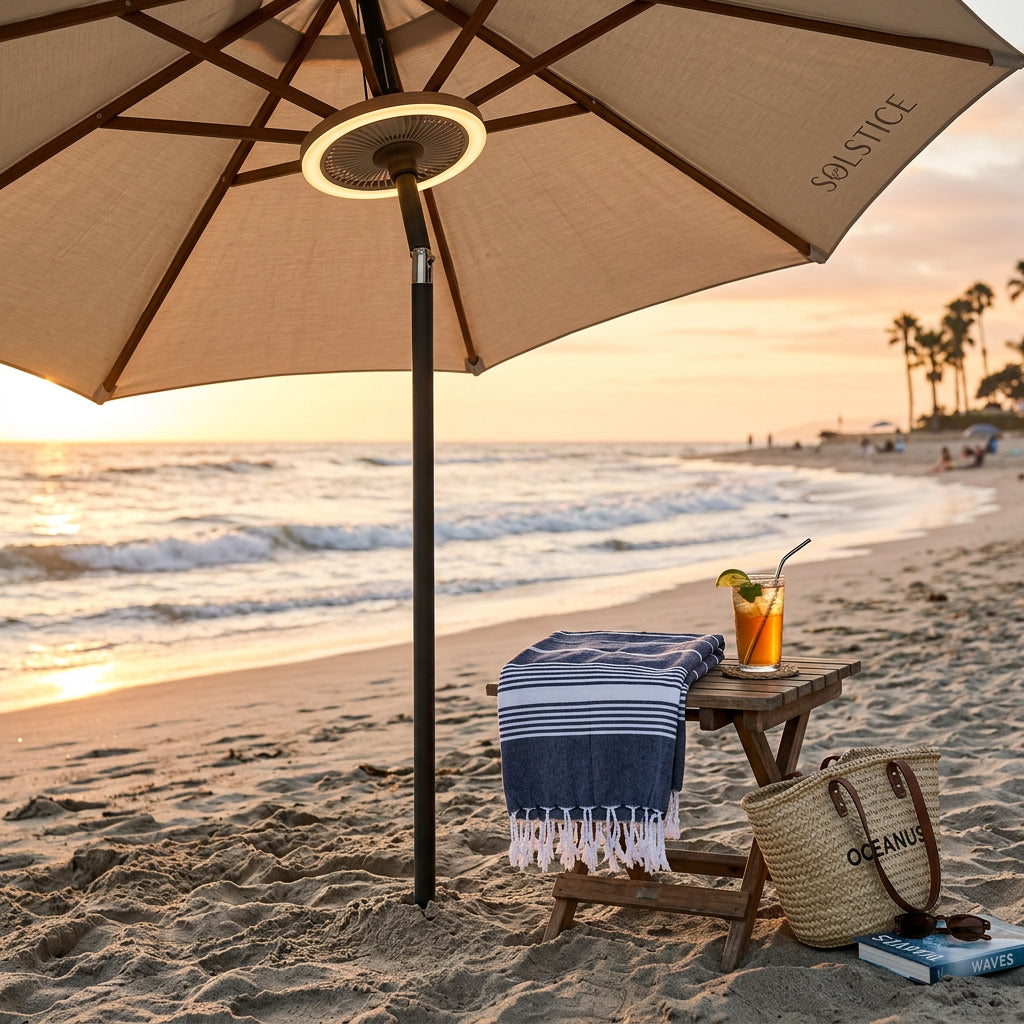 Beach Umbrella Fan Led — lifestyle