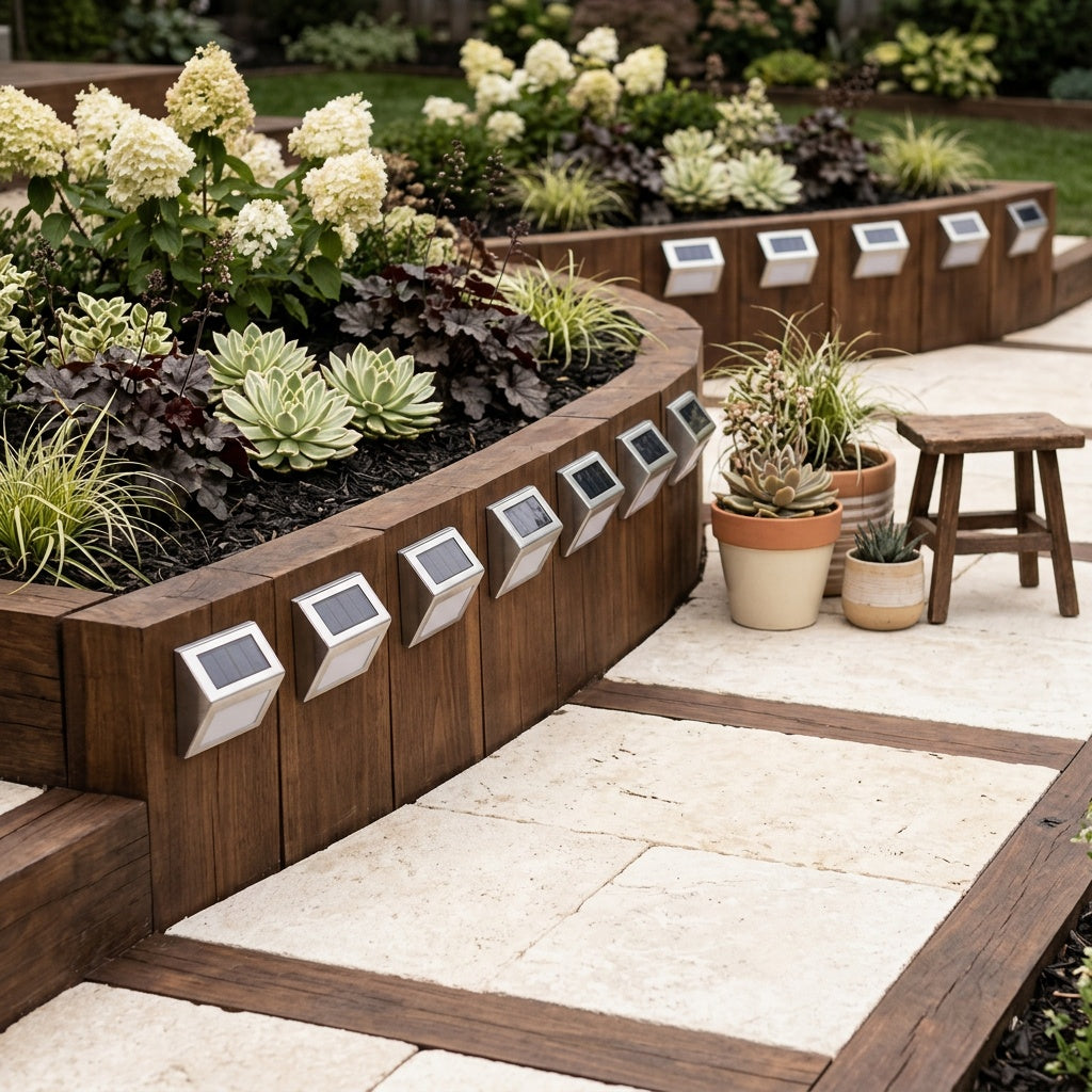 Solar Pathway Lights Stainless Steel 12-Pack Outdoor Garden Premium