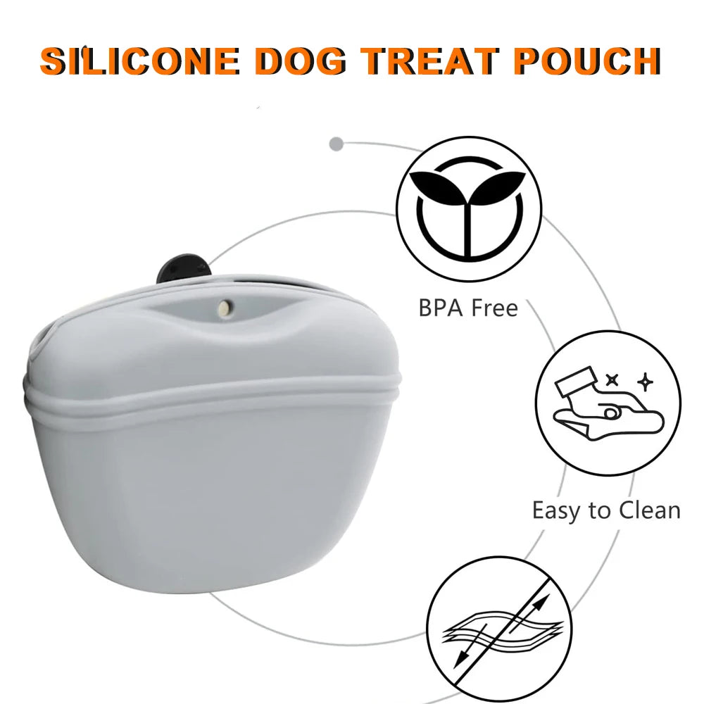 Silicone Dog Treat Pouch with Magnetic Closure & Belt Clip