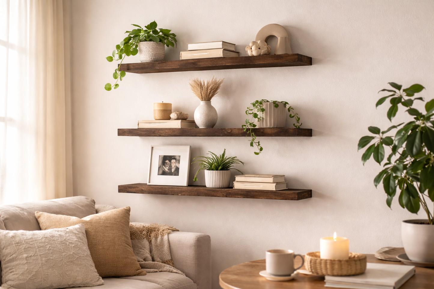 Floating Wall Shelves, Set of 3