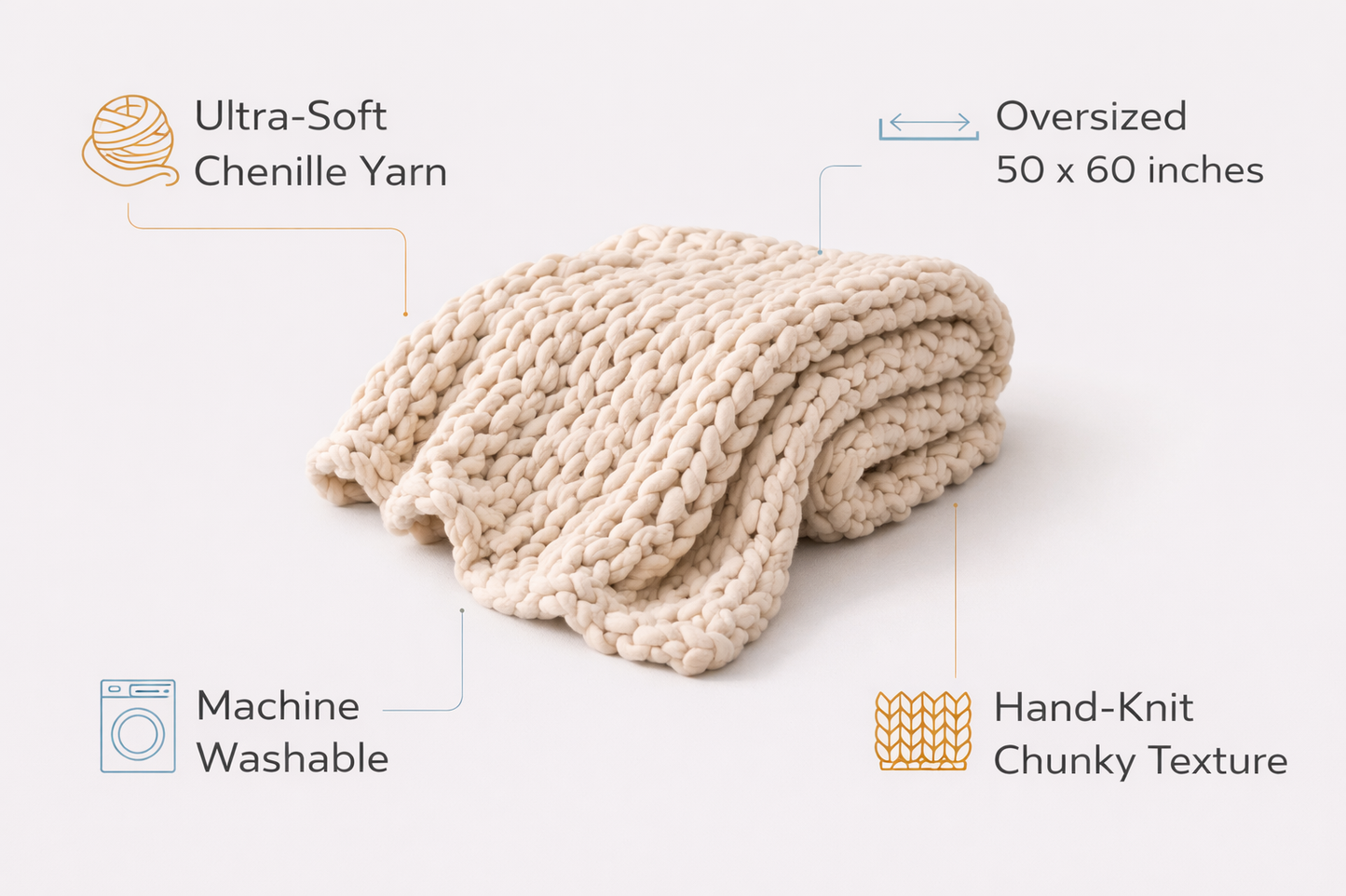 Chunky Knit Throw Blanket