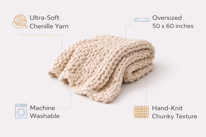Chunky Knit Throw Blanket