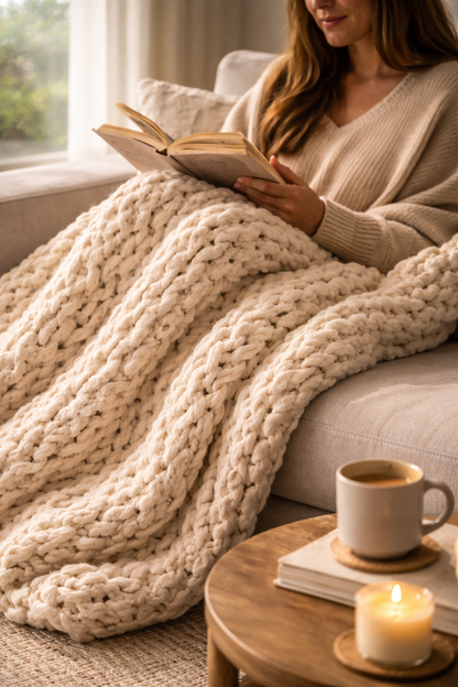 Chunky Knit Throw Blanket