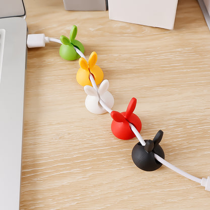 10-Pc Cute Rabbit Cable Clips, Adhesive Cord Organizer Holders
