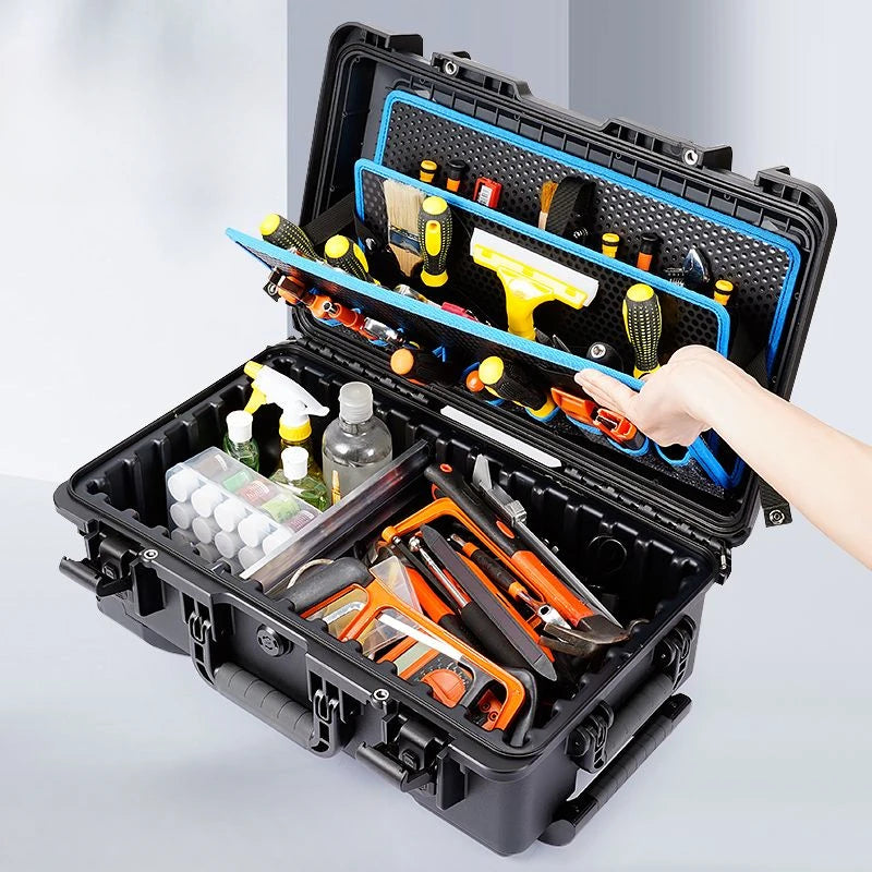 Rolling Hard Tool Case, Waterproof Mechanic Storage Box