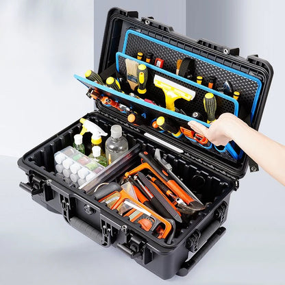 Rolling Hard Tool Case, Waterproof Mechanic Storage Box