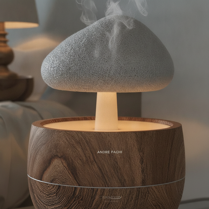 Mushroom Lamp Essential Oil Diffuser 2-in-1, USB Cool Mist Night Light