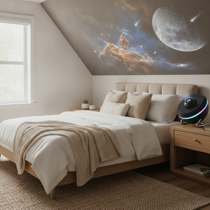 Galaxy Star Projector Night Light — Rotating Nebula Lamp, Kids Bedroom