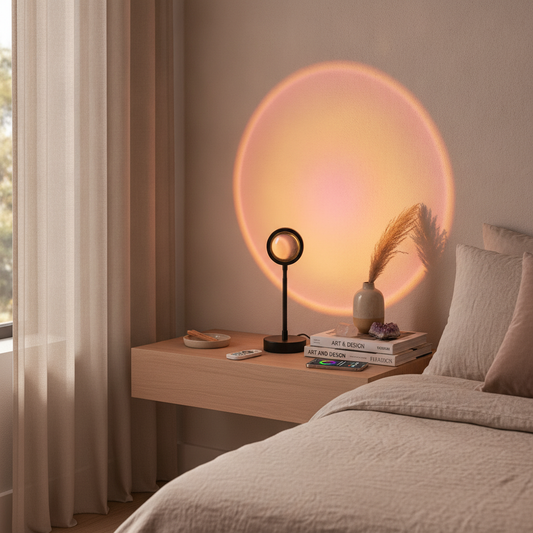 Sunset Lamp Projector — 16 Color LED Night Light, USB, Bedroom Decor