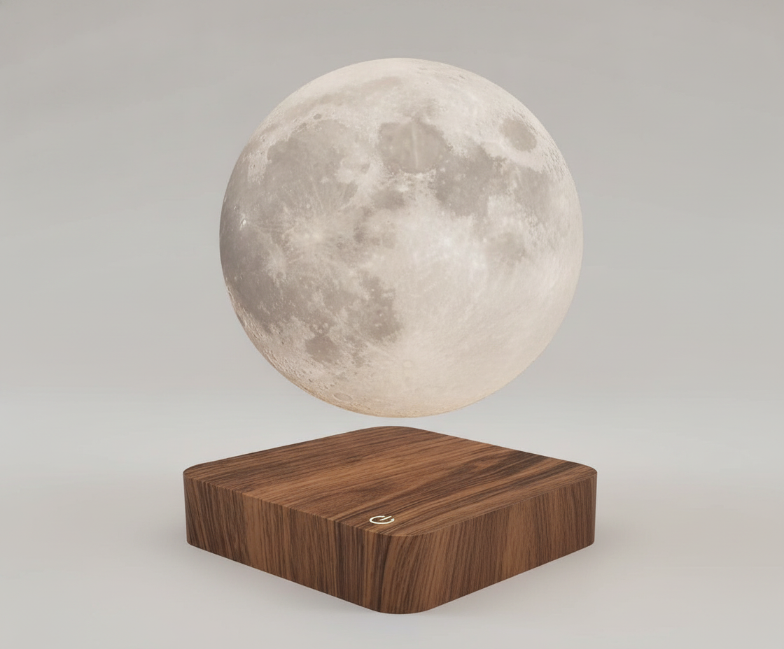 Levitating Moon Lamp — Magnetic 3D Floating Night Light, Touch Color