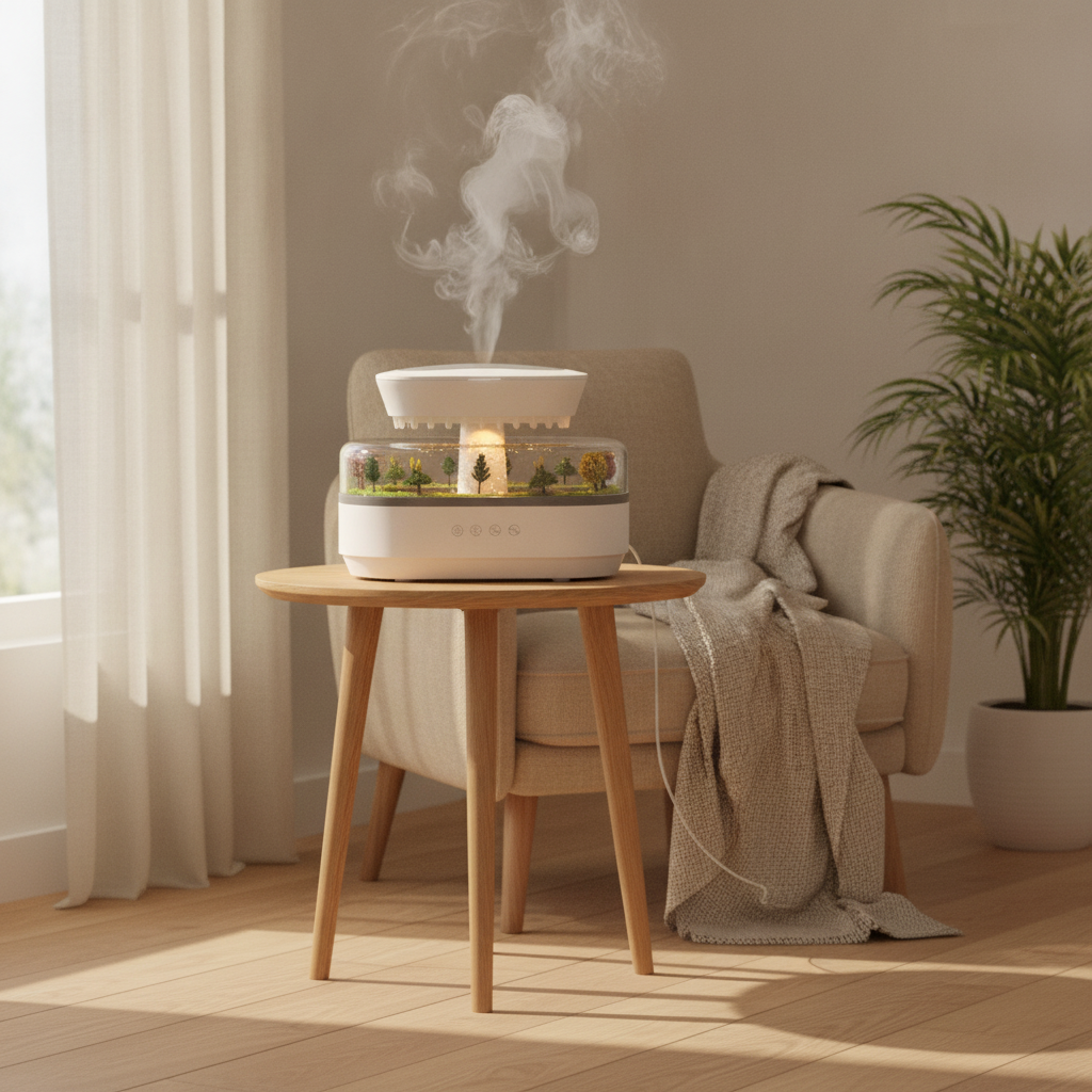 Rain Cloud Humidifier & Essential Oil Diffuser, LED Night Light, USB