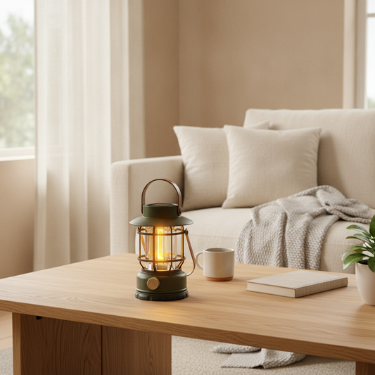 Solar Camping Lantern — Rechargeable LED, USB-C, Dimmable, Collapsible