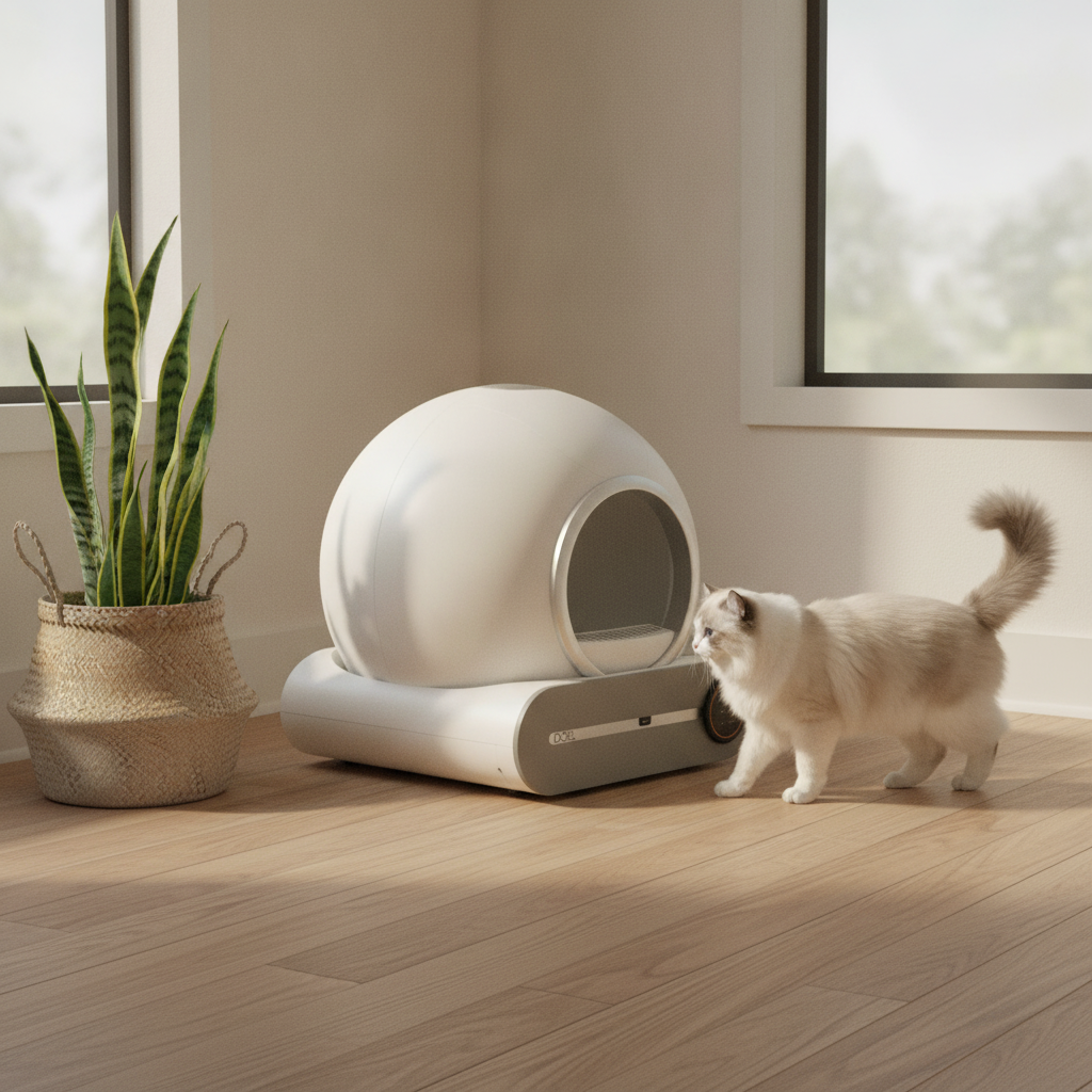 Self-Cleaning Automatic Cat Litter Box, 65L Smart Dome, App Control