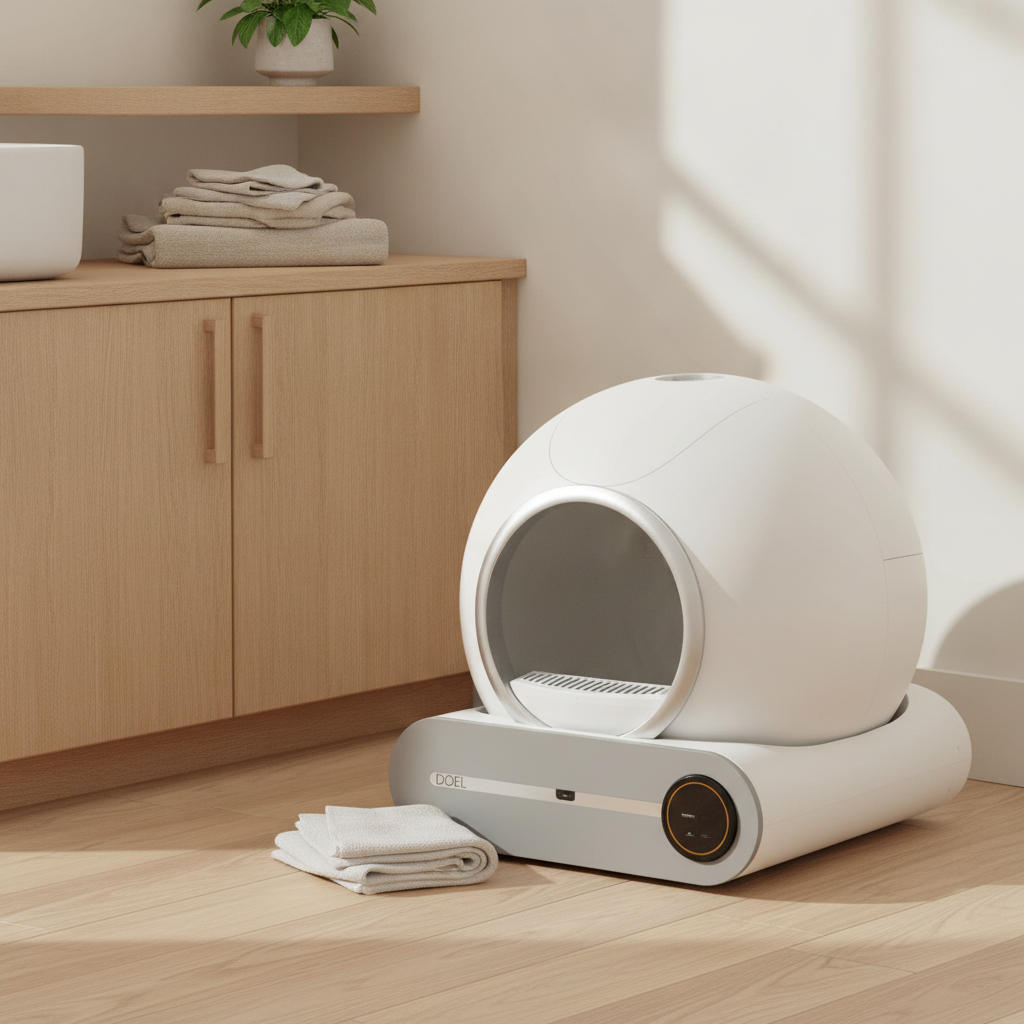 Self-Cleaning Automatic Cat Litter Box, 65L Smart Dome, App Control