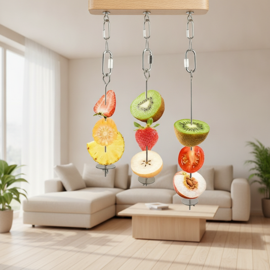 Stainless-Steel Bird Foraging Slow-Feeder for Parrots